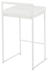 Lumisource Fuji Counter Stools, White With White Velvet, Set of 2