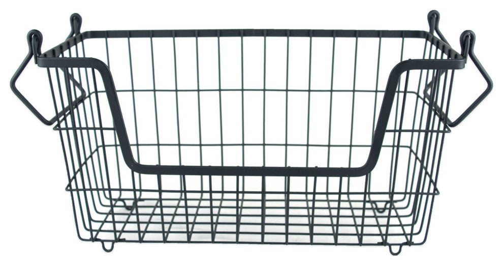 Metal Basket Black Rectangle Small 13"x6x7