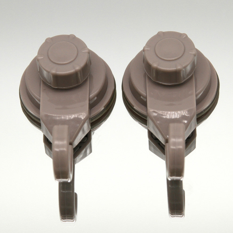 Strong Hold Vacuum Suction Cup Hooks Shower-Kitchen Walls Organizer Loofah Set 2