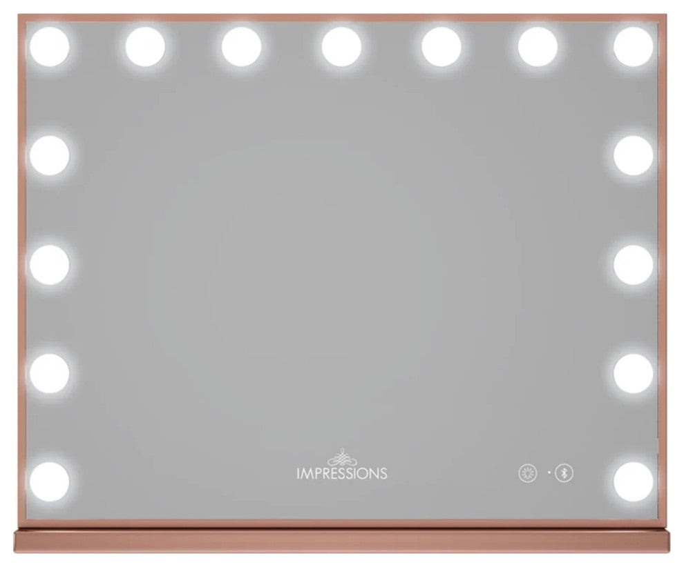 Hollywood Aurora  Tri tone Vanity Mirror with Bluetooth, Rose Gold