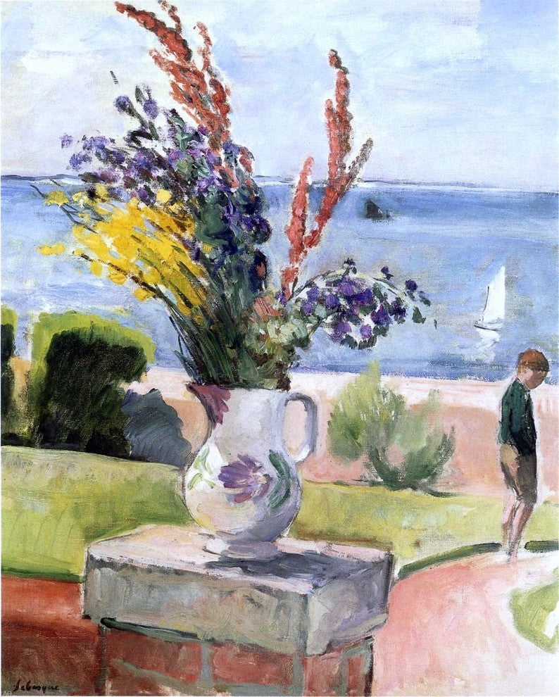 Henri Lebasque Terrace by the sea, 20"x25" Gallery Wrapped Canvas Print