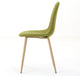 GDF Studio Resta Fabric Dining Chairs With Wood Finished Metal Legs, Set of 2, Green/Light Brown