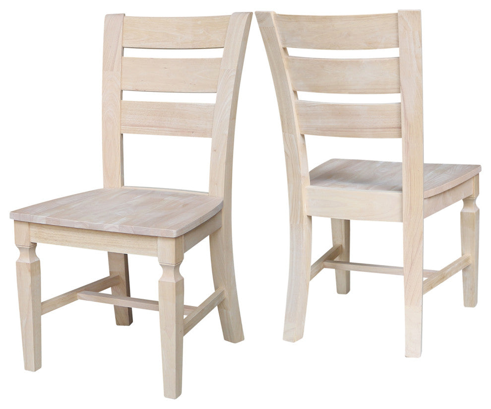 Vista Ladderback Chair - Set of 2 Chairs, Unfinished