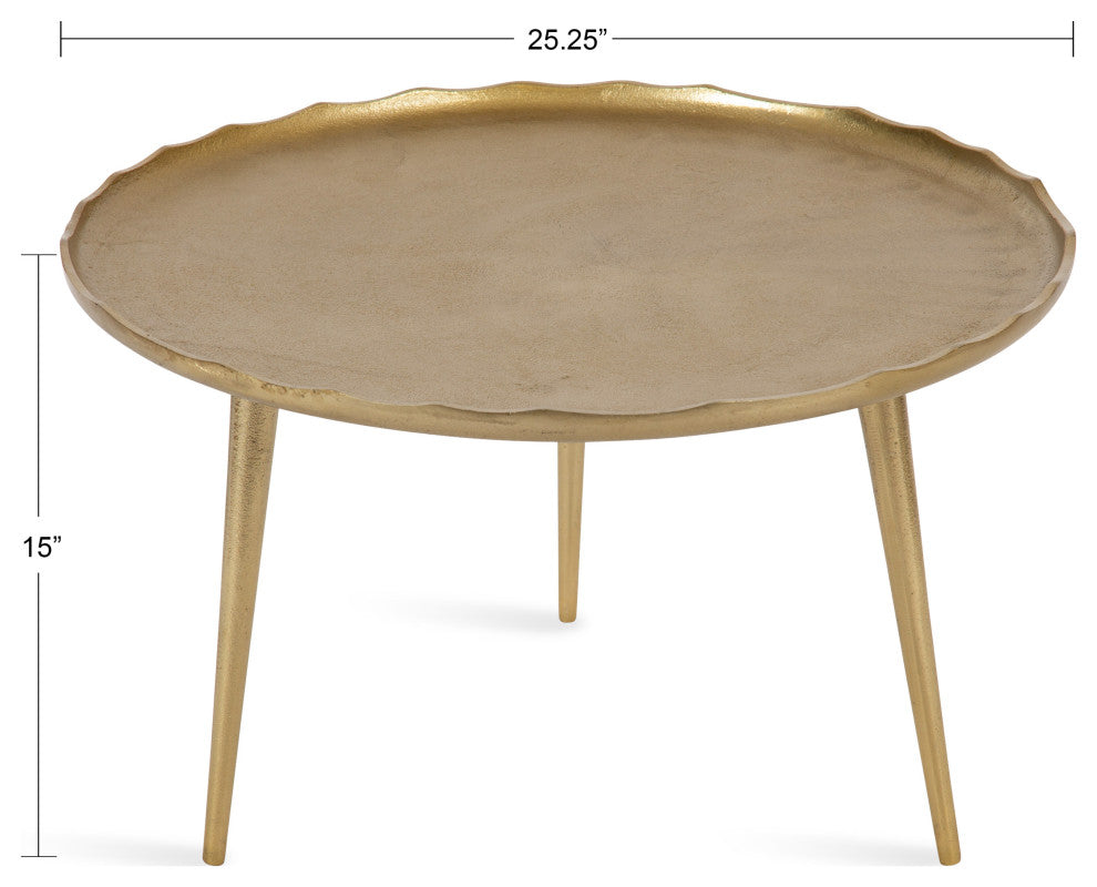 Alessia Round Coffee Table, Gold, 25x25x15