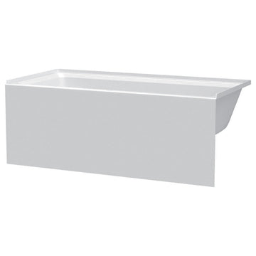 Acrylic Apron Soaking Bathtub, White, 54"x30", Left, Without Drain