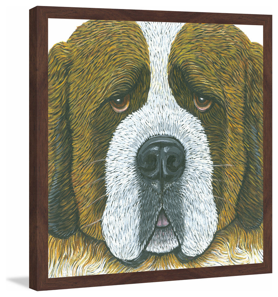 "St. Bernard" Framed Painting Print, 24"x24"