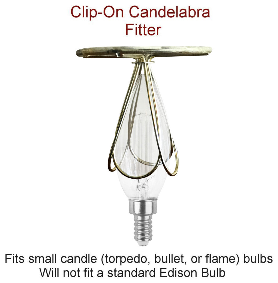5x8x7 Textured Oatmeal Hard Back Lampshade with White Lining Edison Clip On, Sand-Linen