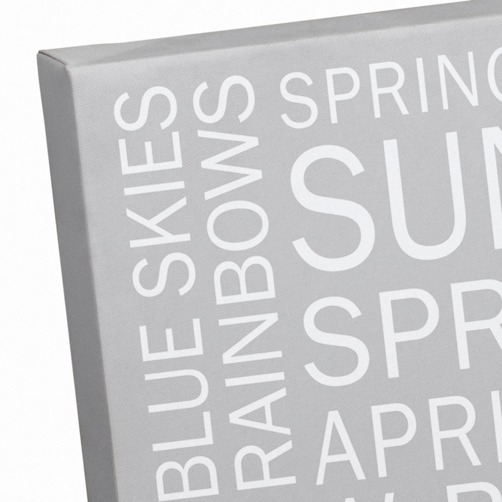 Gray Spring Sayings 14x11 Canvas Wall Art