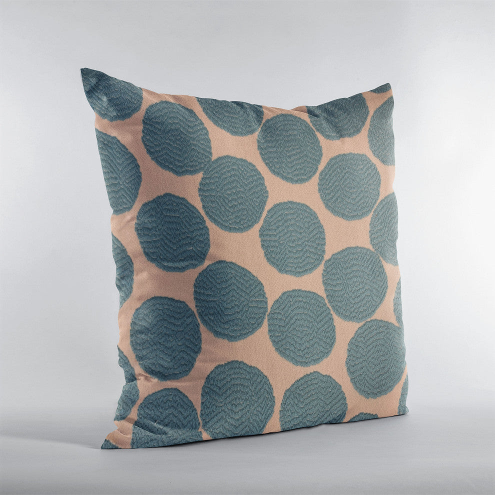 Plutus Blue Dots Luxury Throw Pillow, 18"x18"