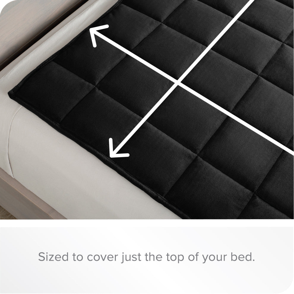 Weighted Blanket, Minky Fleece Black, 60"x80", 17lb