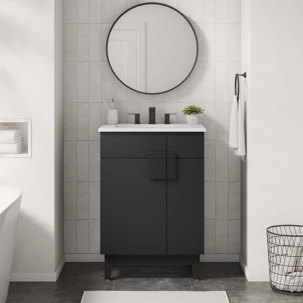 Miles 24" Bathroom Vanity - White Black