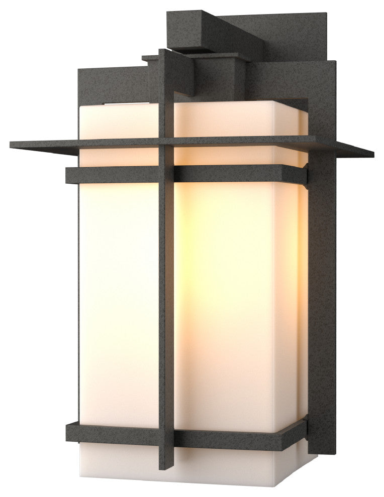 Tourou Downlight Large Outdoor Sconce, Coastal Natural Iron Finish, Opal Glass