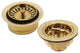 3.5" Wing Nut Twist Style Large Kitchen Sink Basket Strainer, Polished Brass