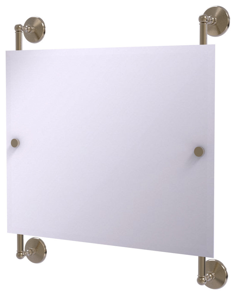 Monte Carlo Landscape Frameless Rail Mounted Mirror, Antique Pewter