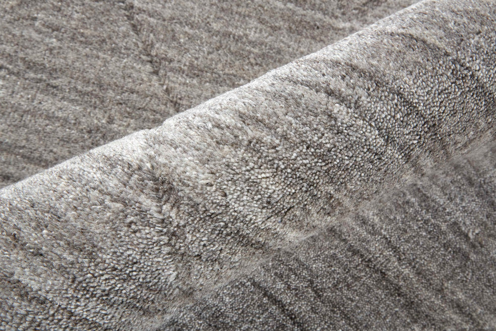 Weave & Wander Tatem Minimal Viscose Rug, Beige/Gray, 9' X 12'