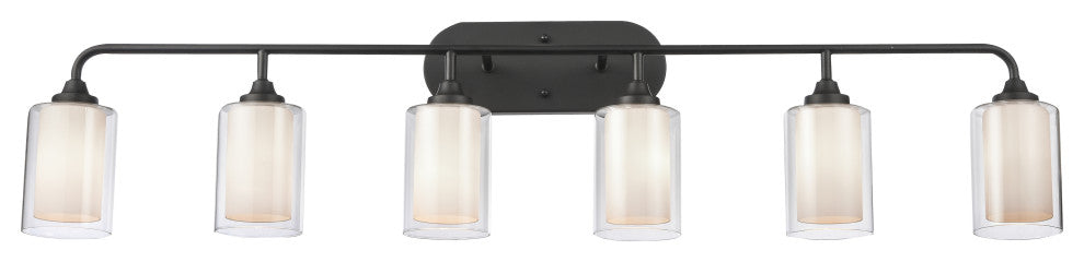 Innovations 342-6W-BK-CLW-LED Fairbank 6 Light Bath Vanity Light, Matte Black