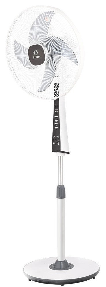 Modern 4 Blades 3-Speed Height Adjustable Remote Control Pedestal Fan, 15" Dia