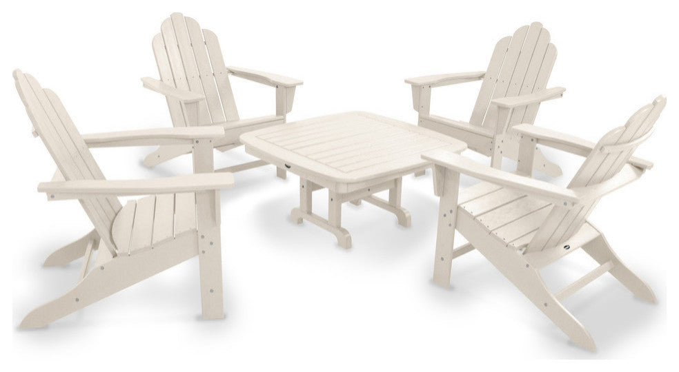 Polywood Long Island Adirondack 5-Piece Conversation Group, Sand