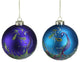 Regal Peacock Purple and Blue Glass Ball Christmas Ornaments, 4"