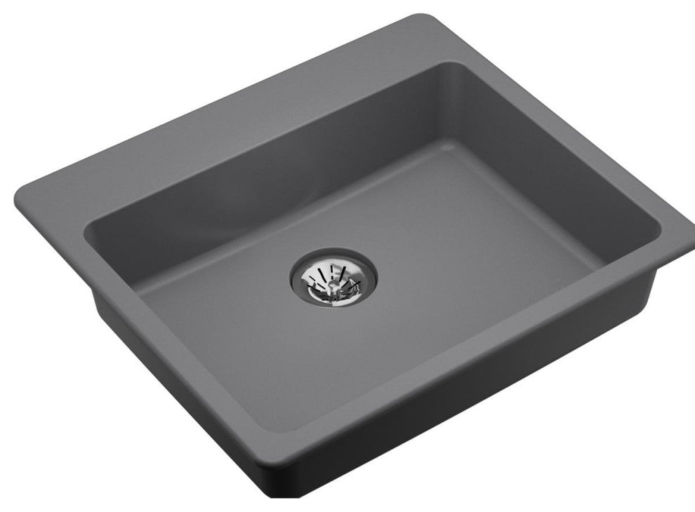 ELGAD2522PDGS0 Quartz Classic 25" x 22" ADA Sink with Perfect Drain, Greystone