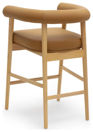 Spara Vegan Leather Counter Stool, Cognac