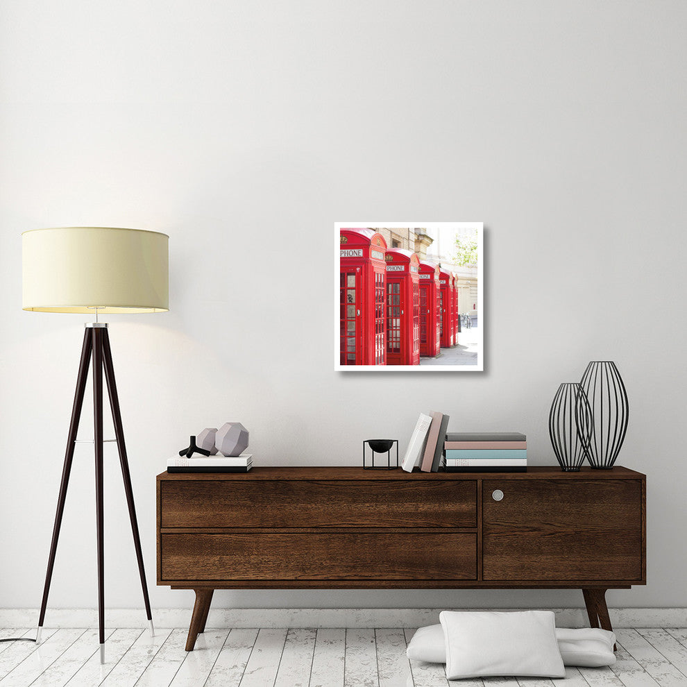 "Covent Garden Phone Boxes" Digital Paper Print by Keri Bevan, 26"x26"
