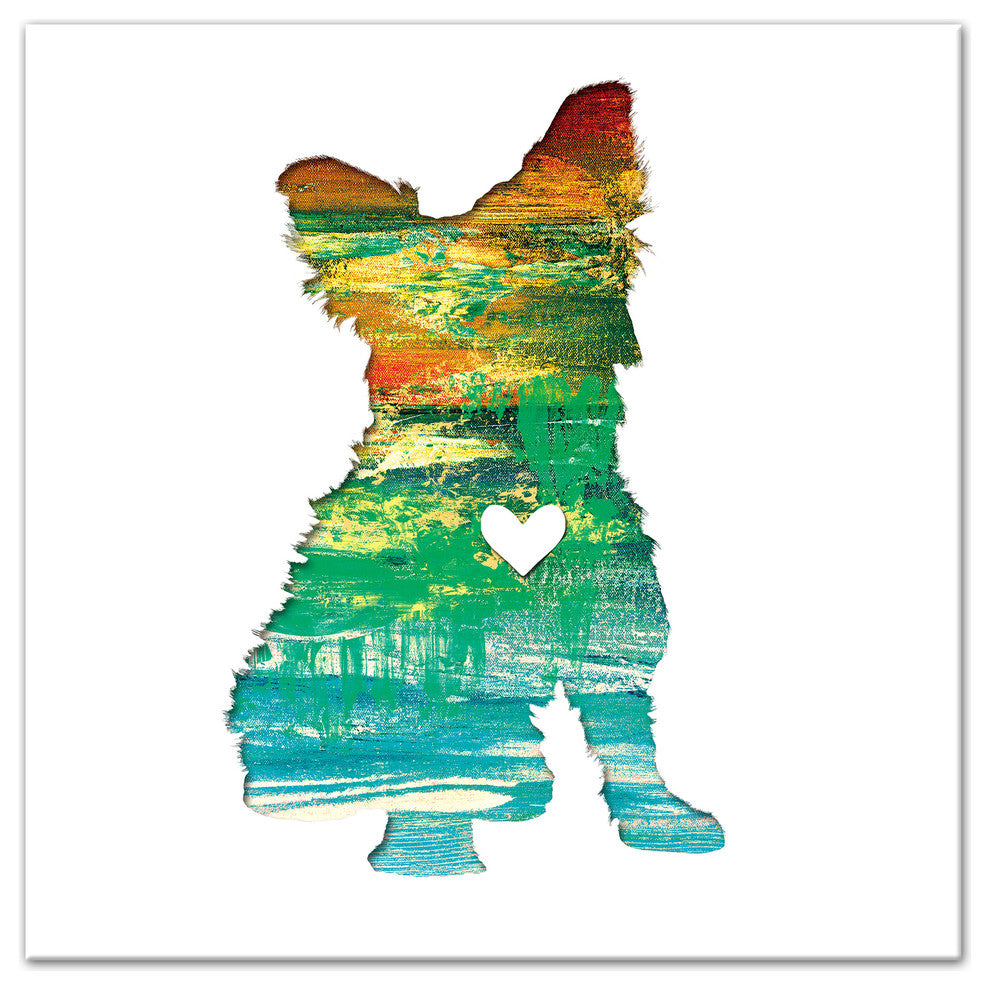Designs Direct Creative Group Paint Silhouette Yorkie 20x20 Canvas Wall Art