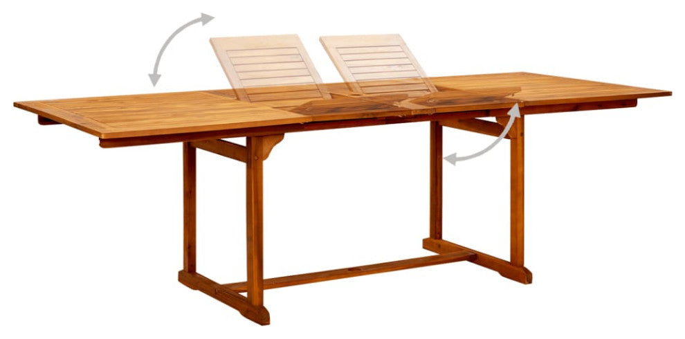 vidaXL Outdoor Dining Table Extendable Garden Patio Table Solid Acacia Wood