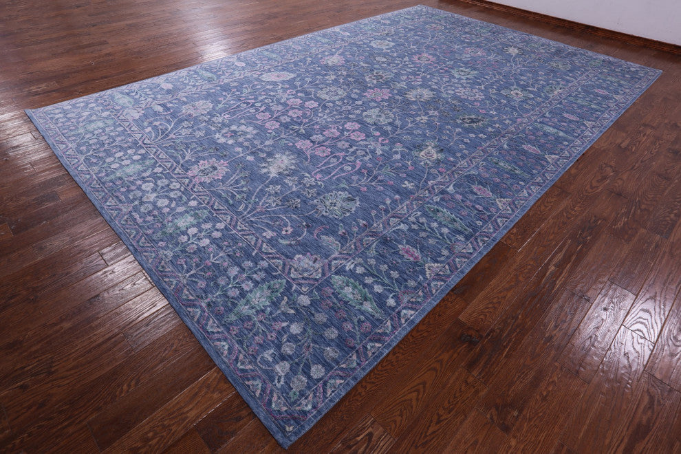 9' 11" X 15' 9" Persian Hand Knotted Wool and Silk Rug Q11887