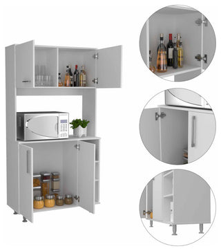 Colorado Multipurpose Pantry Cabinet with Open Counter & Three Open Shelves