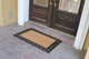 A1HC Black Rubber And Coir Paisley Border Double Doormat, 30"X48"