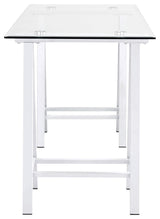Middleton Desk With Clear Glass Top and White Base