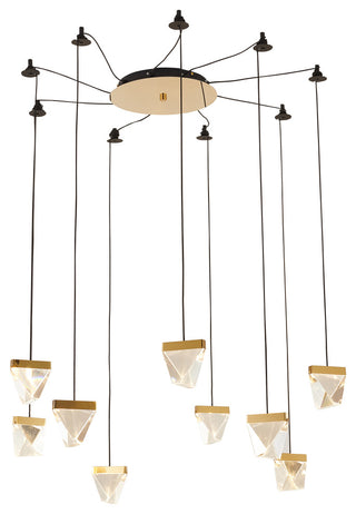 Gold Metal Chandelier With Clear Crystal