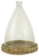Large Glass Cloche with Wicker Base
