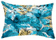 Zentangle 14"x20" Floral Decorative Outdoor Pillow, Teal