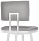 Callisto 30" Barstool, Brushed Stainless Steel and Gray Faux Leather