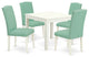 5-Piece Square 36" Table and 4-Parson Chair Color Pond