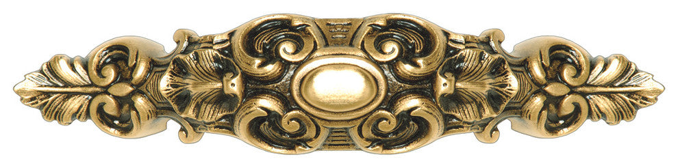 Queensway Pull Antique Pewter, 24k Satin Gold