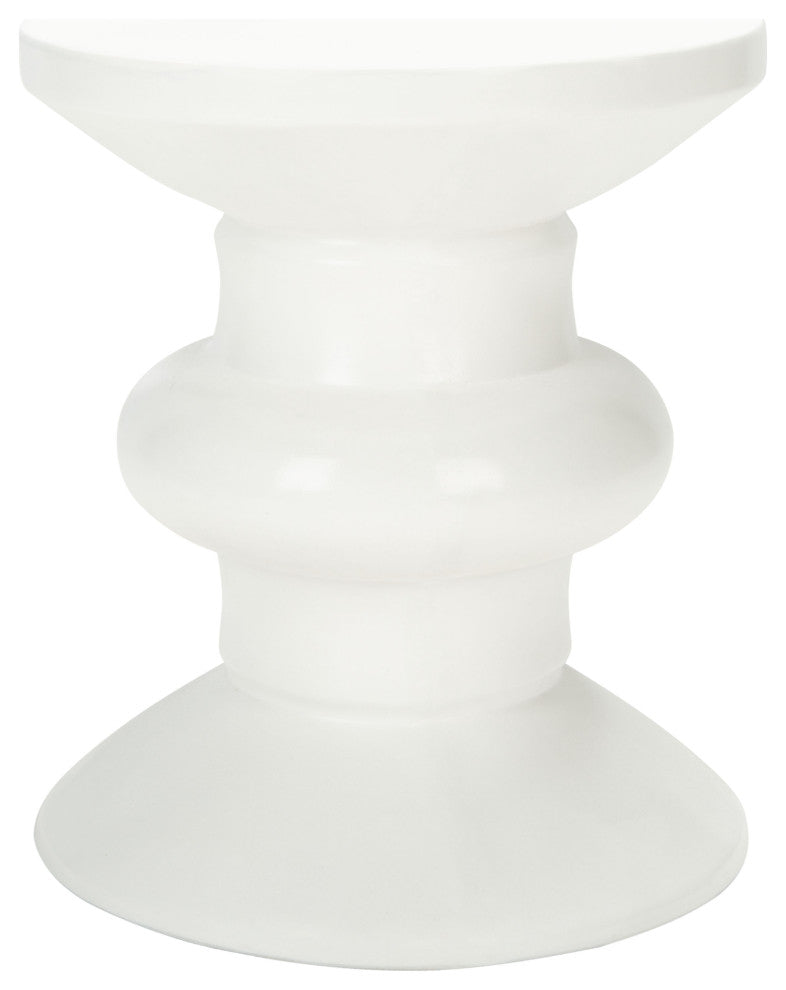 Safavieh Indoor-Outdoor Jiraiya Concrete Accent Stool, Ivory