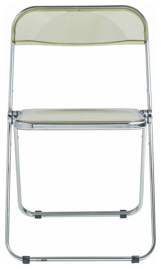 LeisureMod Lawrence Acrylic Folding Chair With Metal Frame