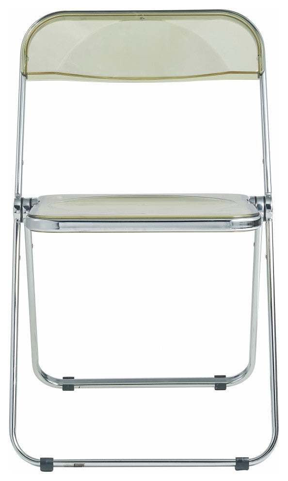 LeisureMod Lawrence Acrylic Folding Chair With Metal Frame