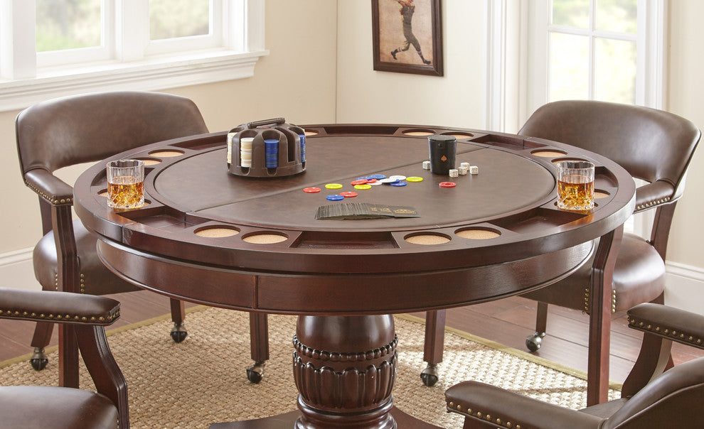 Tournament 5-Piece Dining/Game Table Set, Brown