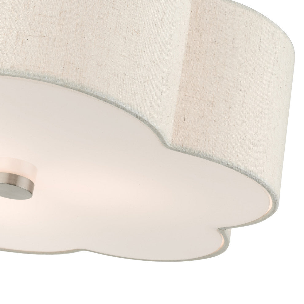 Brushed Nickel French Country, Floral, Transitional, Semi Flush
