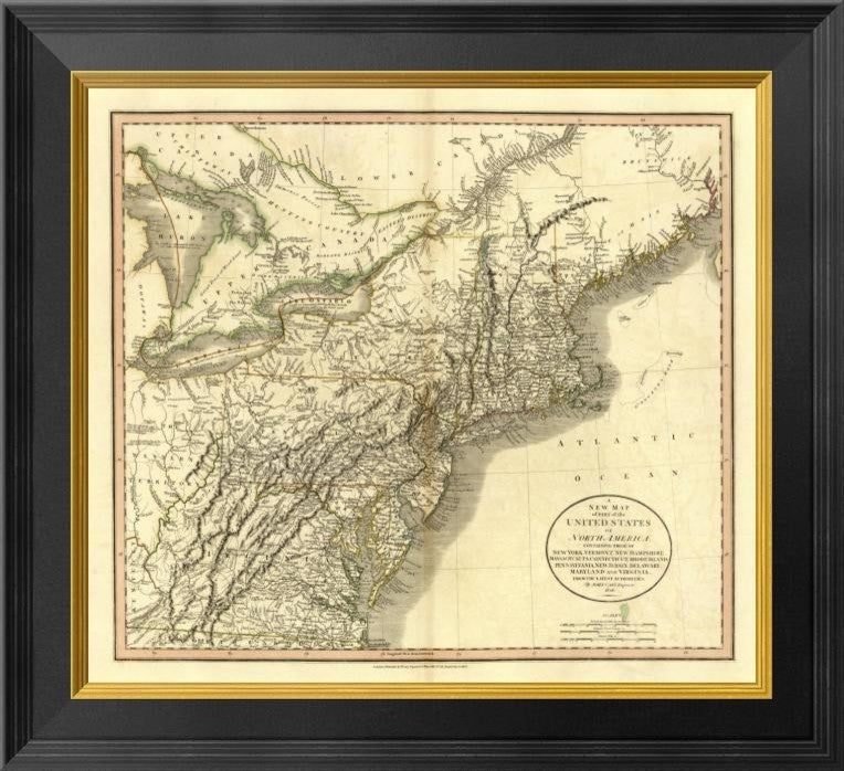 "New York, Vermont, New Hampshire, 1806"  by John Cary, 20x19"