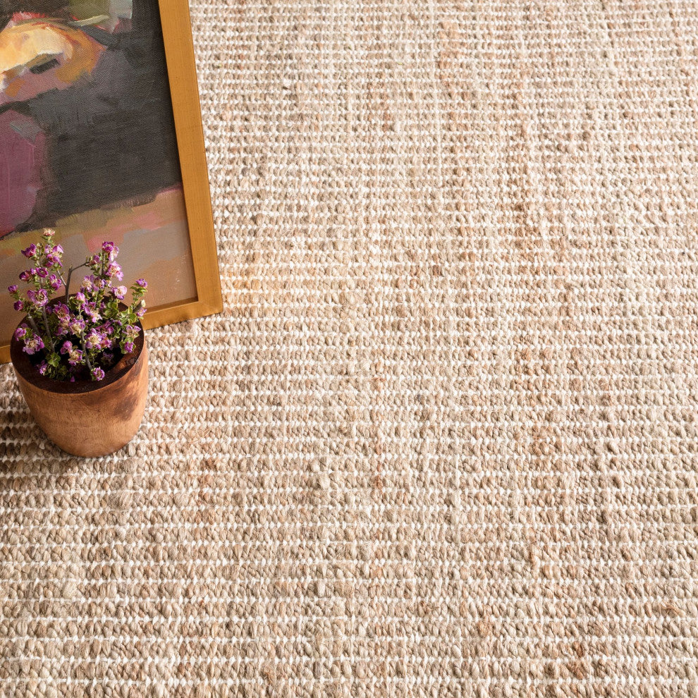 Dash & Albert Gridwork Ivory Handwoven Jute Rug, Ivory, 2' x 3'