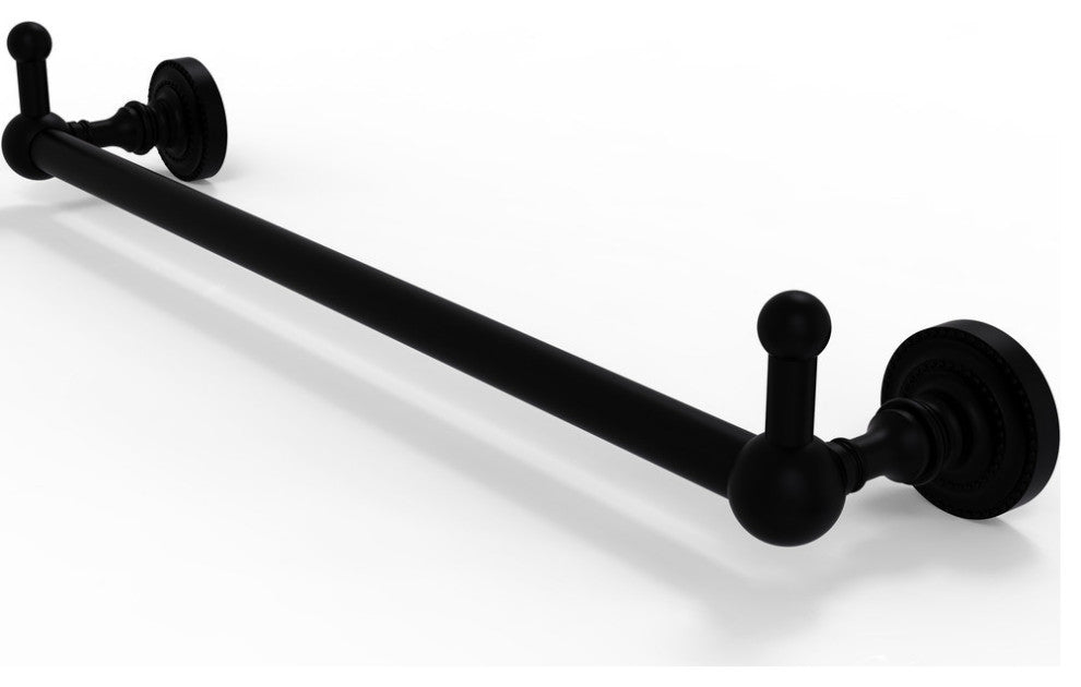 Dottingham 36" Towel Bar with Integrated Hooks, Matte Black