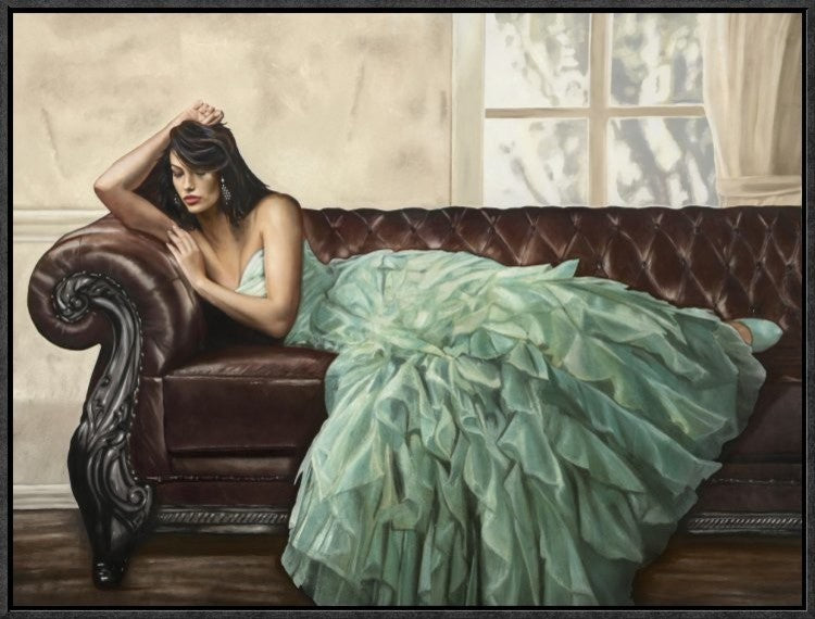 "Aquamarine Beauty" Framed Canvas Giclee by Emilio Ciccone, 25x19"