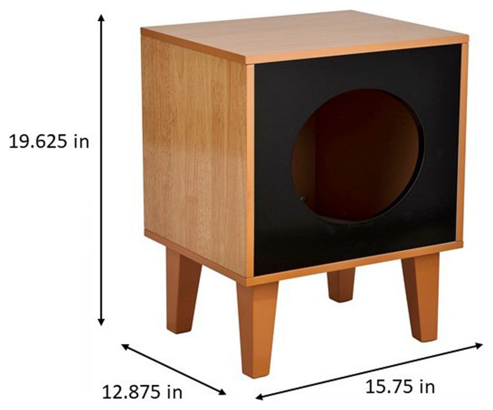 Elegant Home Fashions Wooden Cat Pet House Bed Side Table PET-990