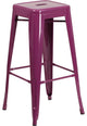 30" High Backless Purple Indoor-Outdoor Barstool