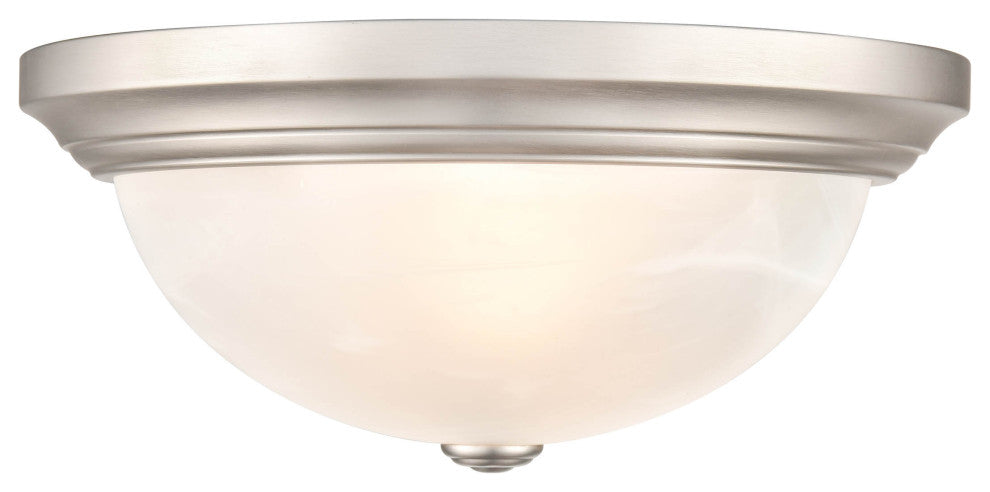 2 Light 13" Satin Nickel Flushmount
